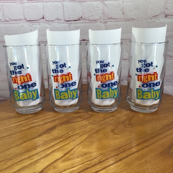 Vintage Diet Pepsi Uh Huh You Got the Right One Baby Drinking Glasses - Set of 4 - Picture 4 of 8